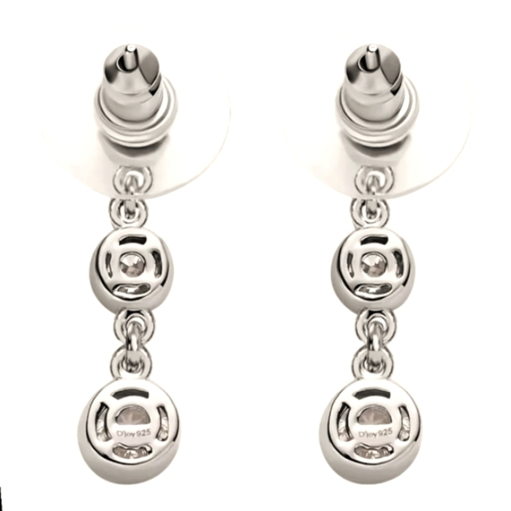 🔥Moissanite 1.60 ctw Dangle Earrings in Platinum Over Sterling Silver - Picture 4 of 6